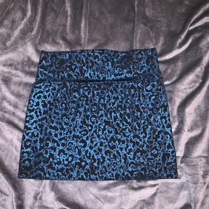 🐅 Electric Blue Animal Print Stretchy Mini Skirt